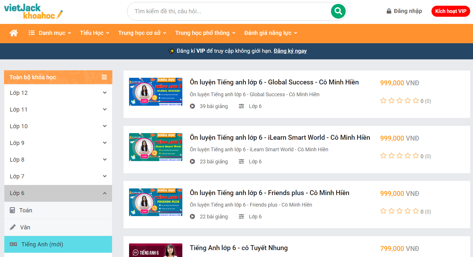 Khóa học online Tiếng Anh 6 Global Success (hay nhất)