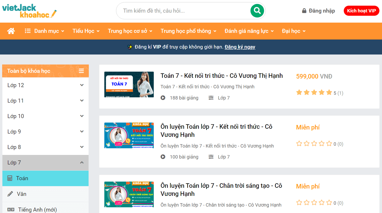 Khóa học online Toán 7 Cánh diều (hay nhất)