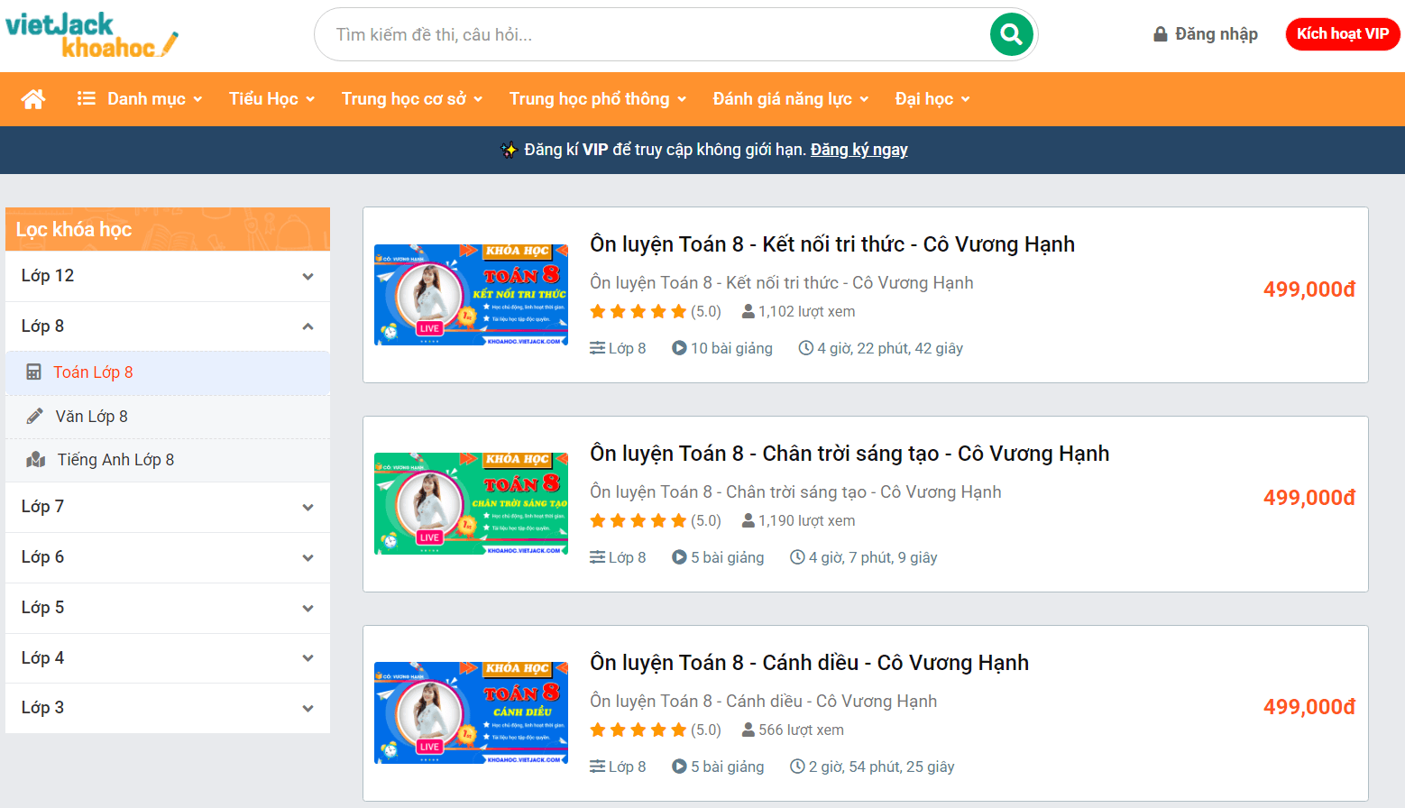 (Video) Khóa học online Toán 8 Chân trời sáng tạo (hay nhất)
