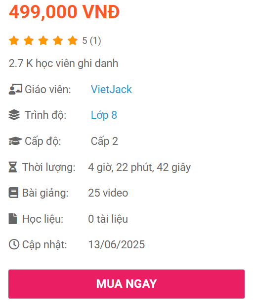 (Video) Khóa học online Toán 8 Chân trời sáng tạo (hay nhất)