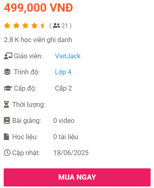 (Video) Khóa học online Toán lớp 4 Chân trời sáng tạo (hay nhất)
