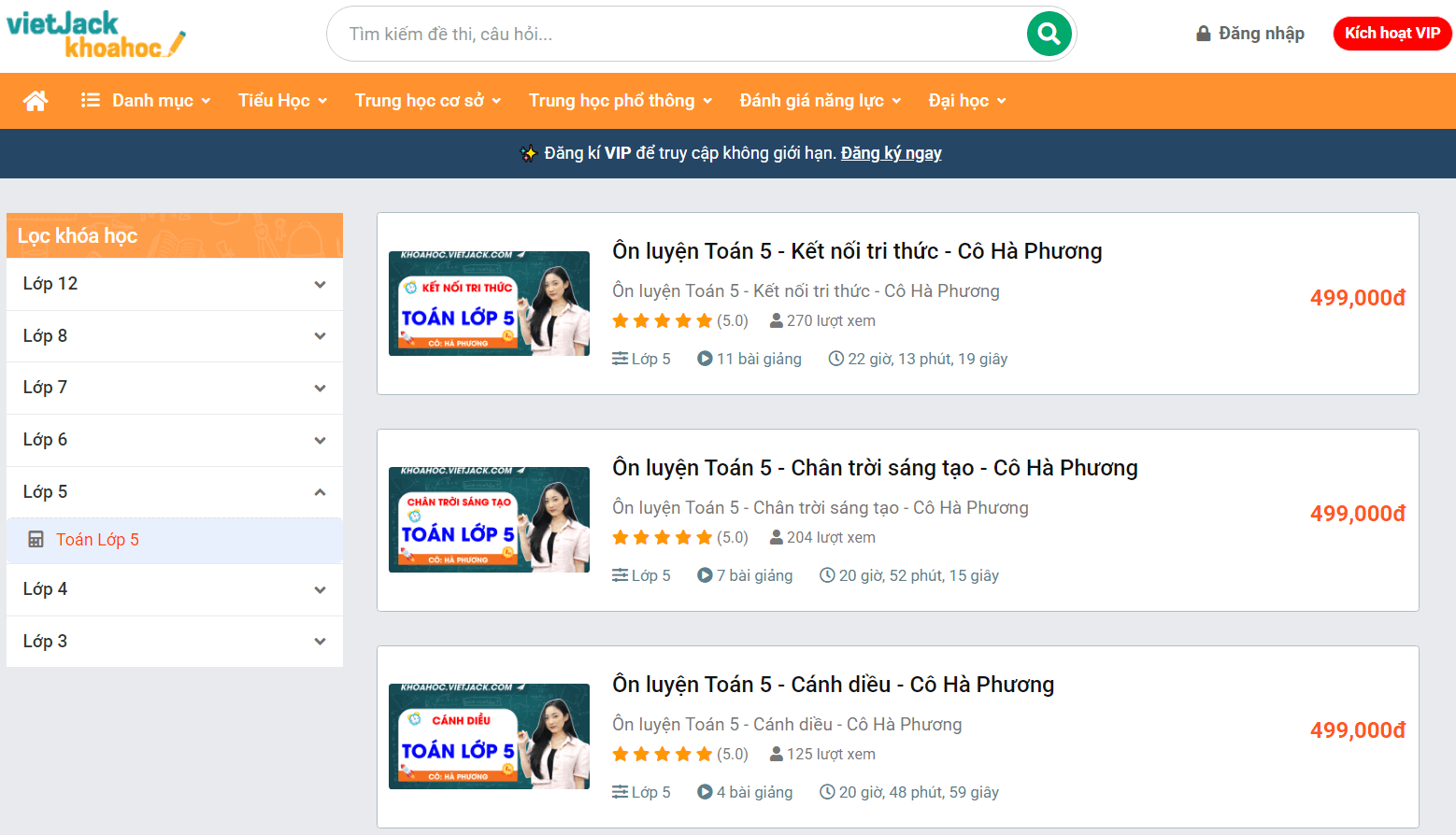 (Video) Khóa học online Toán lớp 5 Chân trời sáng tạo (hay nhất)