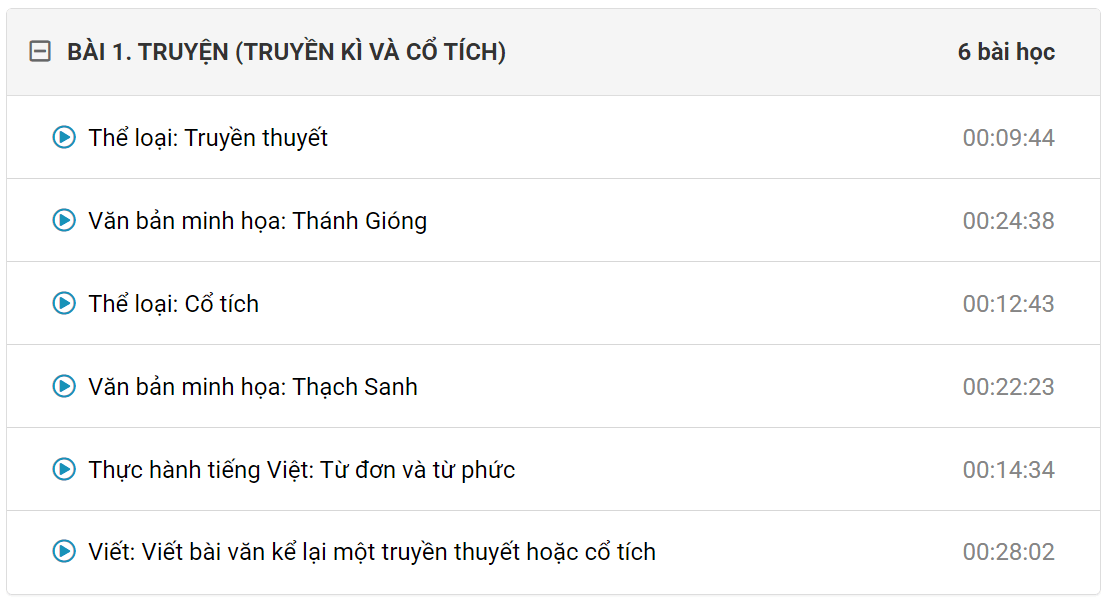 Khóa học online Văn 6 Cánh diều (hay nhất)