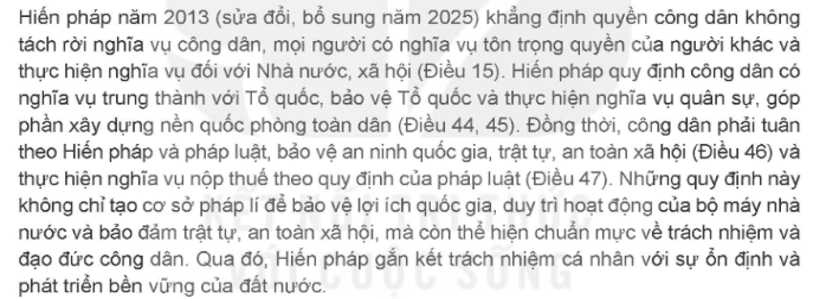 Hãy nêu các nghĩa vụ cơ bản của công dân và giải thích vì sao quyền công dân