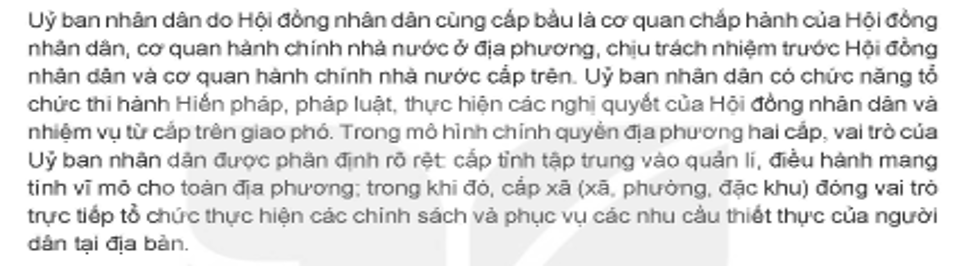 Uỷ ban nhân dân có những chức năng gì? Hãy trình bày hiểu biết của em về những chức năng đó