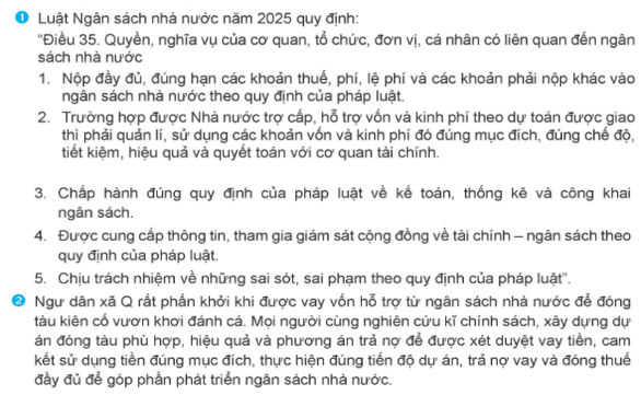 Em hãy chỉ ra những quyền và nghĩa vụ cơ bản của công dân trong việc thực hiện pháp luật về ngân sách nhà nước.