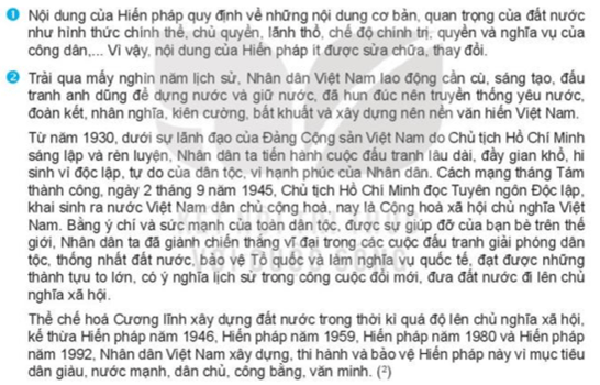 Theo em, vì sao nói Hiến pháp Việt Nam có hiệu lực pháp lí lâu dài và tương đối ổn định?