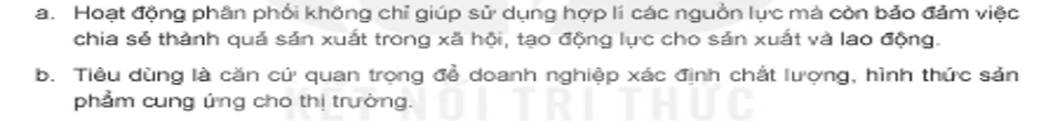 Em hãy lấy ví dụ để chứng minh cho những nhận định dưới đây về vai trò
