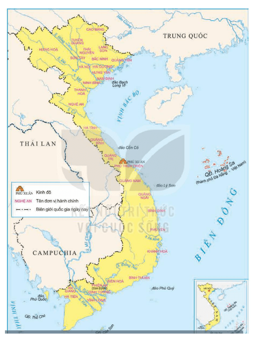 Khai thác lược đồ Hình 2 nêu nhận xét của em về đơn vị hành chính Việt Nam sau cải cách Minh Mạng