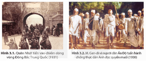 Hai hình trên phản ánh tình hình trái ngược ở châu Á trong thời gian