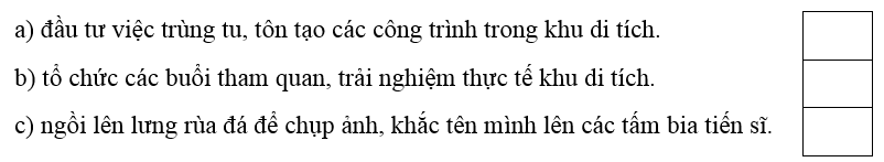 Trắc nghiệm Lịch Sử và Địa Lí lớp 4 Chân trời sáng tạo Bài 13 (có đáp án): Văn miếu - Quốc tử giám