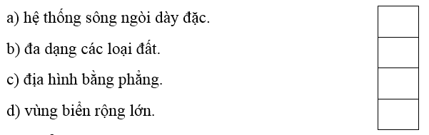 Trắc nghiệm Lịch Sử và Địa Lí lớp 4 Chân trời sáng tạo Bài 23 (có đáp án): Thiên nhiên vùng Nam Bộ