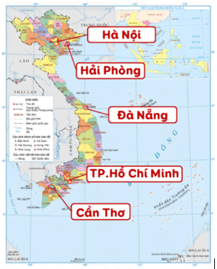 Trắc nghiệm Lịch Sử và Địa Lí lớp 5 Chân trời sáng tạo Bài 1 (có đáp án): Vị trí địa lí, lãnh thổ, đơn vị hành chính, Quốc kì, Quốc huy, Quốc ca (ảnh 2)