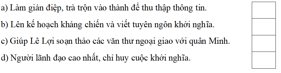Trắc nghiệm Lịch Sử và Địa Lí lớp 5 Kết nối tri thức Bài 12 (có đáp án): Khởi nghĩa Lam Sơn và Triều Hậu Lê