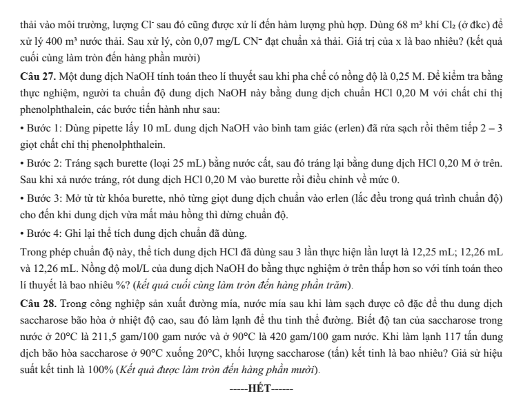 Đề thi thử Hóa Tốt nghiệp THPT 2025-2026 Sở Lạng Sơn (Lần 2)