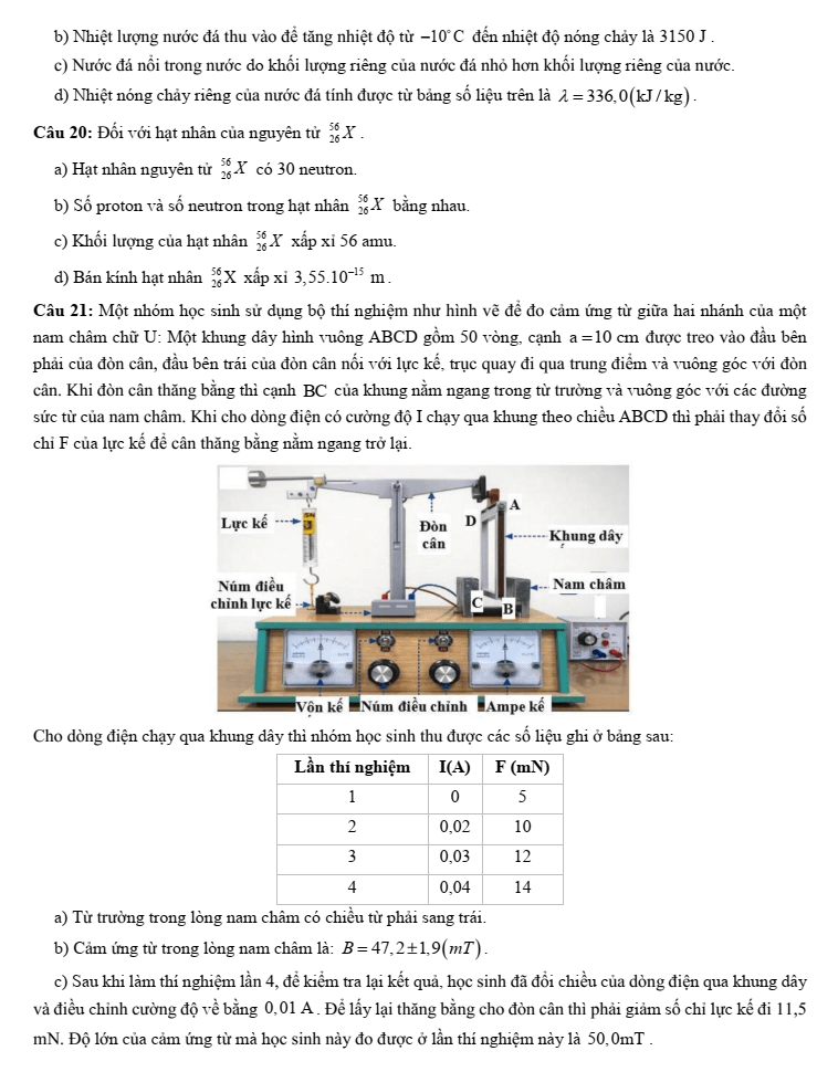 Đề thi thử Vật Lí Tốt nghiệp THPT 2025-2026 Sở Cà Mau