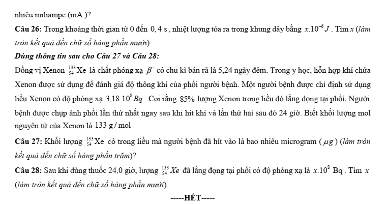 Đề thi thử Vật Lí Tốt nghiệp THPT 2025-2026 Sở Cà Mau