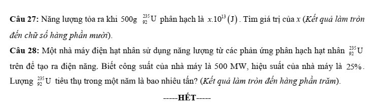 Đề thi thử Vật Lí Tốt nghiệp THPT 2025-2026 Sở Sơn La (Lần 1)