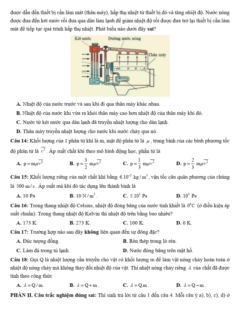 Đề thi thử Vật Lí Tốt nghiệp THPT 2025-2026 Sở Tuyên Quang