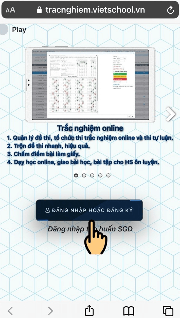 Cách đăng nhập tracnghiem.vietschool.vn làm bài tập cho học sinh