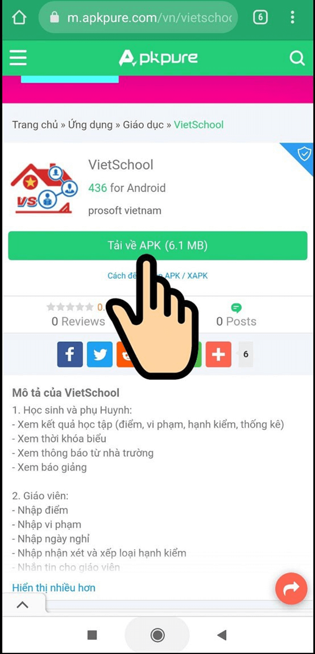 Cách tải, cài đặt VietSchool APK trên Android chi tiết cực đơn giản