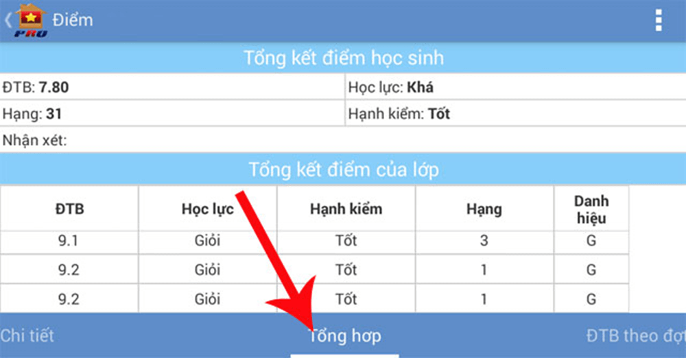 Cách tra cứu kết quả học tập trên VietSchool