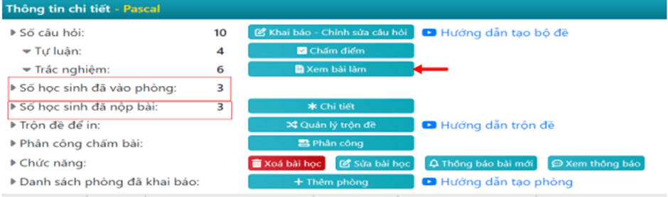 Hướng dẫn giáo viên xem bài làm tự luận và trắc nghiệm của học sinh