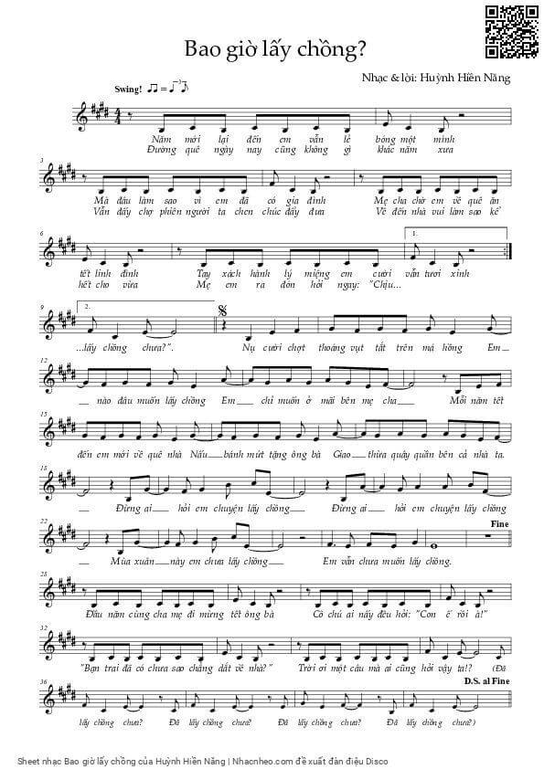 Bao giờ lấy chồng (lời bài hát, lyric chính xác nhất)