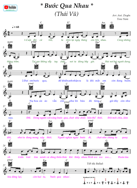 Bước qua nhau (lời bài hát, lyric chính xác nhất)