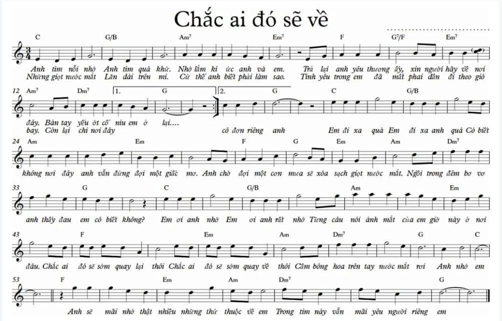 Chắc Ai Đó Sẽ Về (lời bài hát, lyric chính xác nhất)