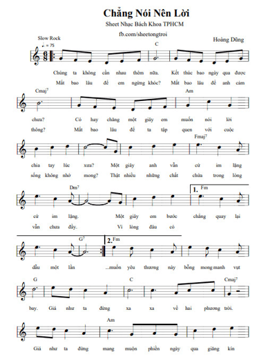 Chẳng nói nên lời (lời bài hát, lyric chính xác nhất)