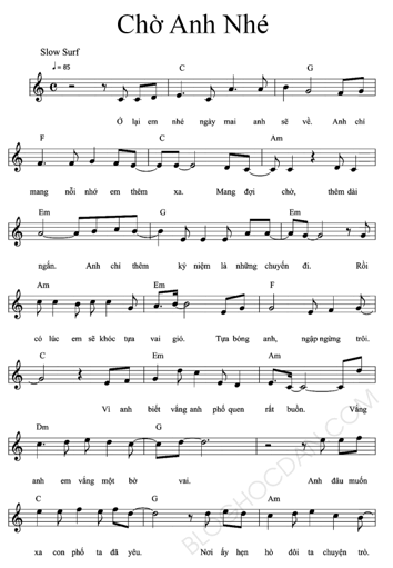 Chờ anh nhé (lời bài hát, lyric chính xác nhất)