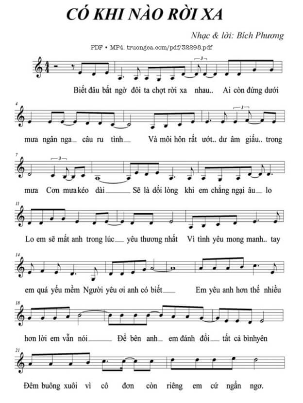 Có khi nào rời xa (lời bài hát, lyric chính xác nhất)