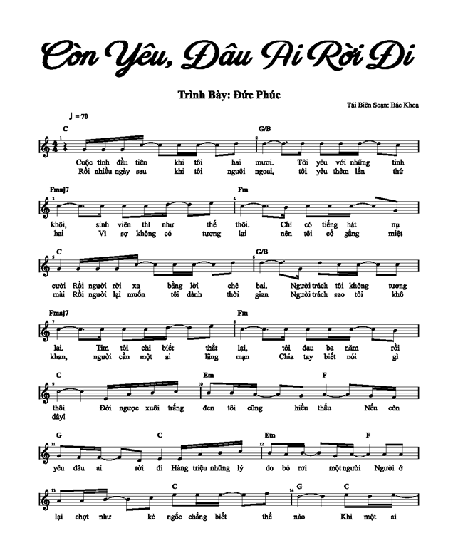 Còn yêu đâu ai rời đi (lời bài hát, lyric chính xác nhất)