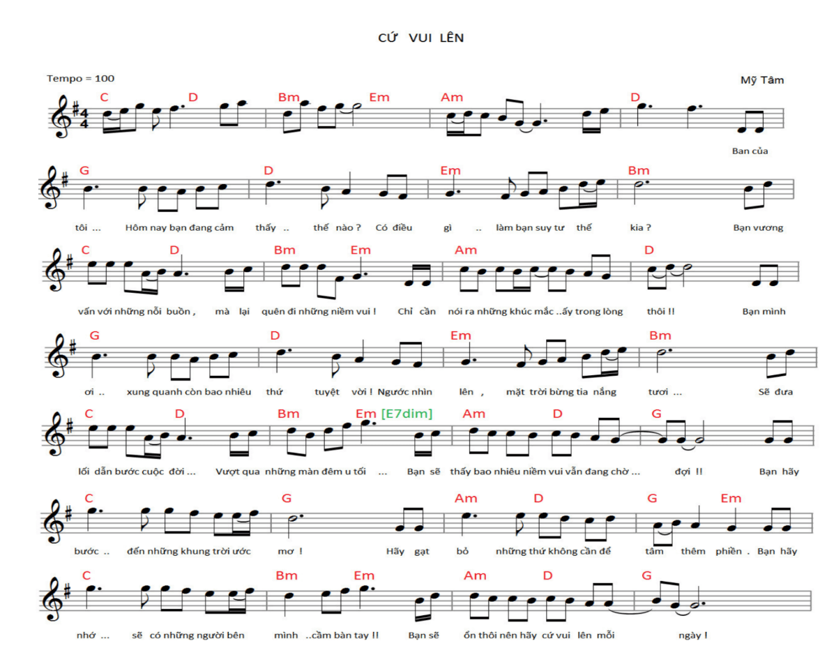 Cứ vui lên (lời bài hát, lyric chính xác nhất)