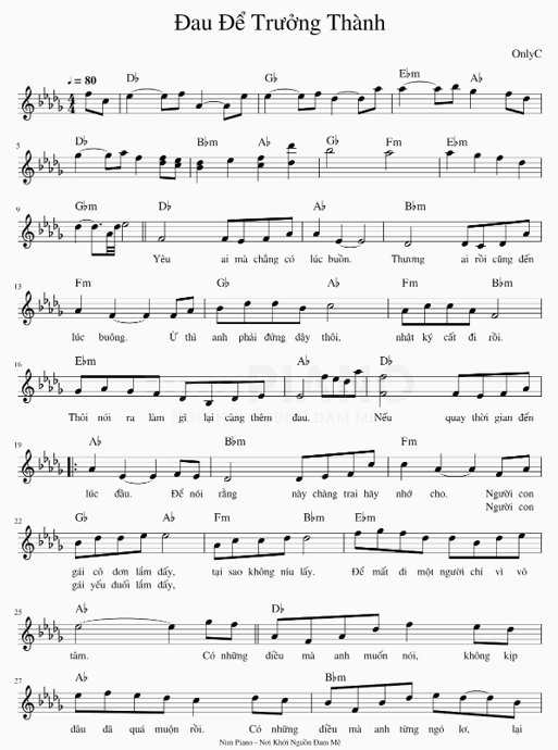 Đau để trưởng thành (lời bài hát, lyric chính xác nhất)