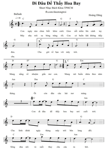 Đi đâu để thấy hoa bay (lời bài hát, lyric chính xác nhất)