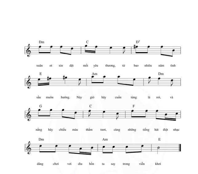 Điệp khúc mùa xuân (lời bài hát, lyric chính xác nhất)