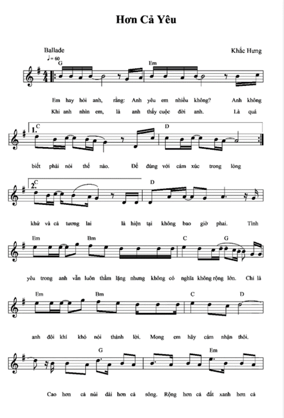 Hơn cả yêu (lời bài hát, lyric chính xác nhất)