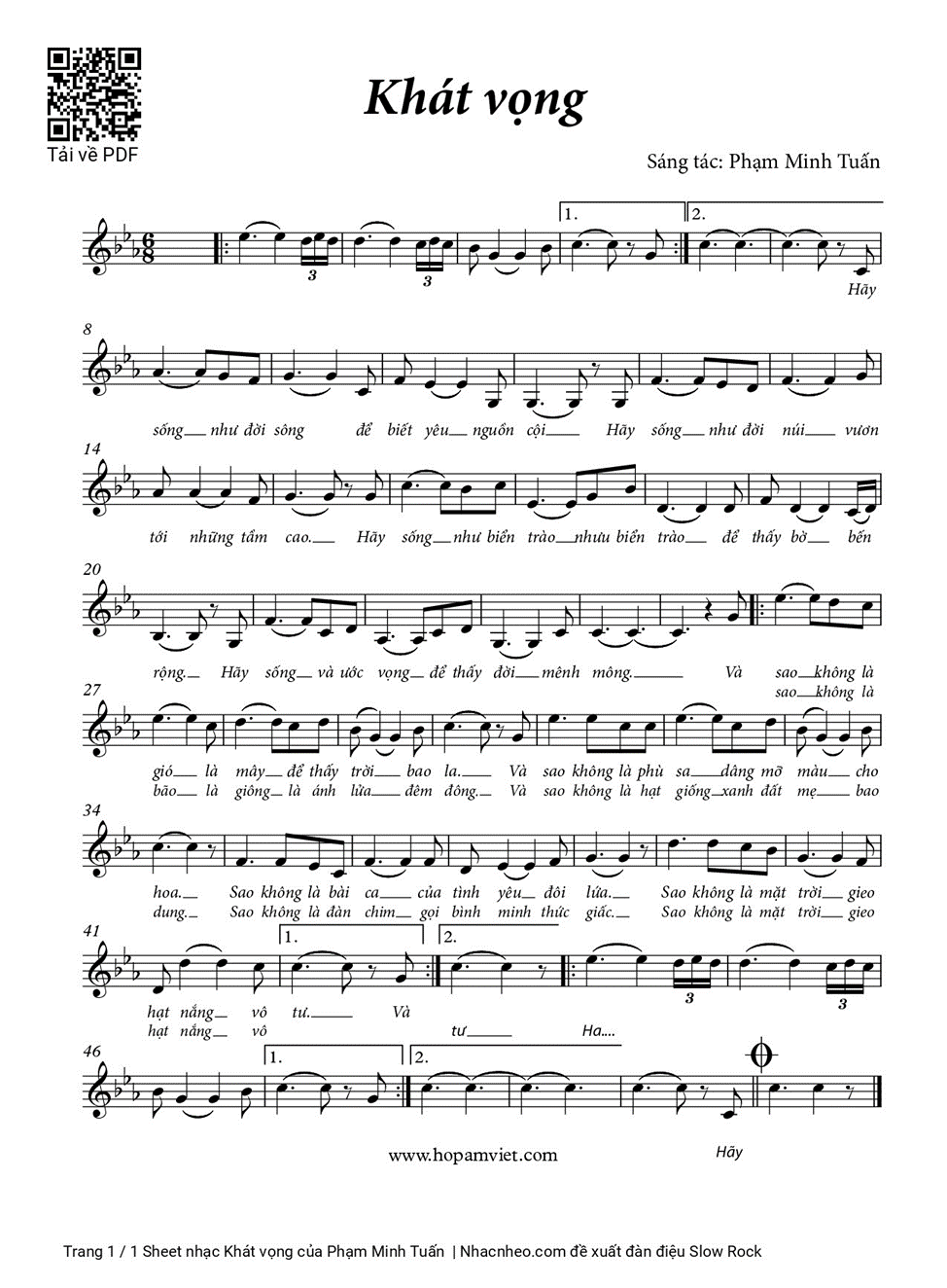 Khát vọng (lời bài hát, lyric chính xác nhất)