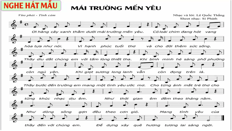 Mái trường mến yêu (lời bài hát, lyric chính xác nhất)