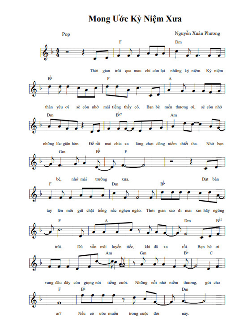 Mong ước kỉ niệm xưa (lời bài hát, lyric chính xác nhất)