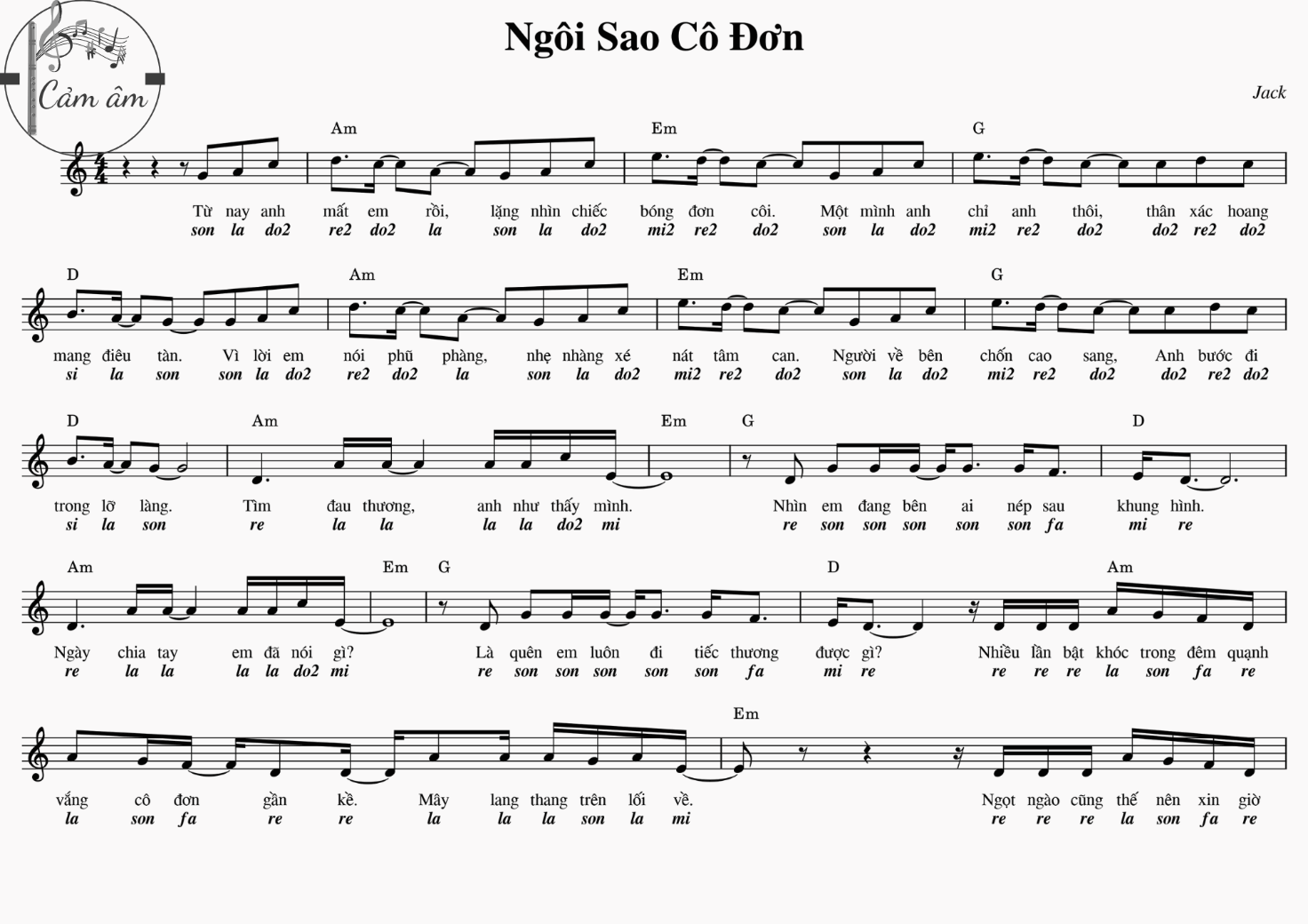 Ngôi sao cô đơn (lời bài hát, lyric chính xác nhất)