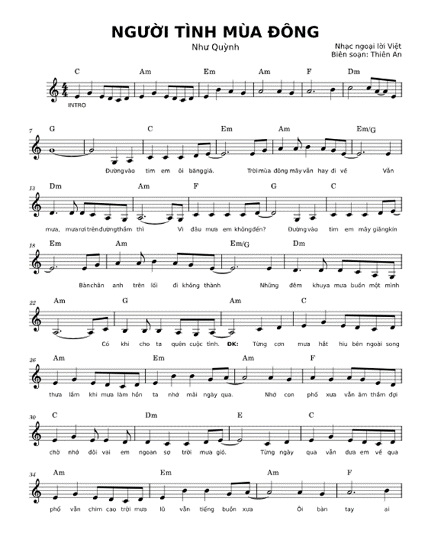 Người tình mùa đông (lời bài hát, lyric chính xác nhất)