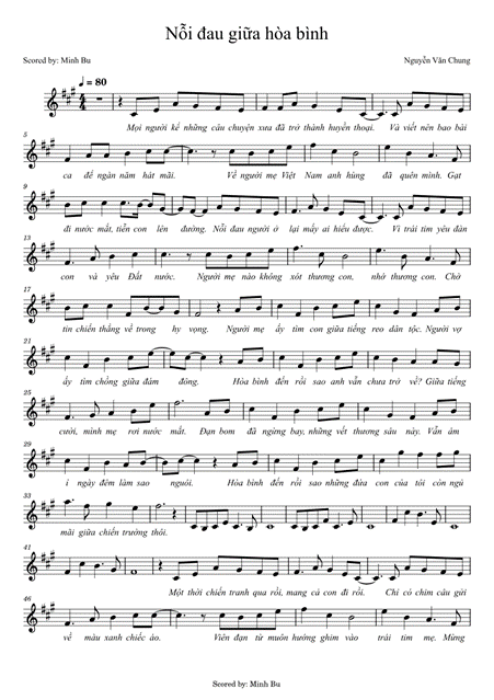 Nỗi đau giữa hòa bình (lời bài hát, lyric chính xác nhất)