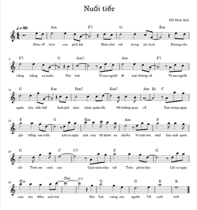 Nuối tiếc (lời bài hát, lyric chính xác nhất)