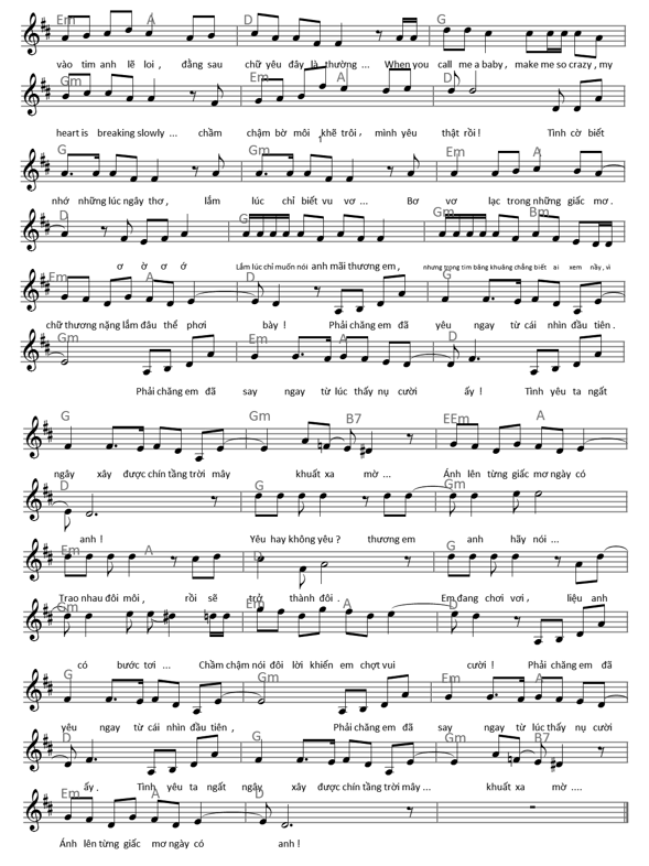 Phải chăng em đã yêu (lời bài hát, lyric chính xác nhất)