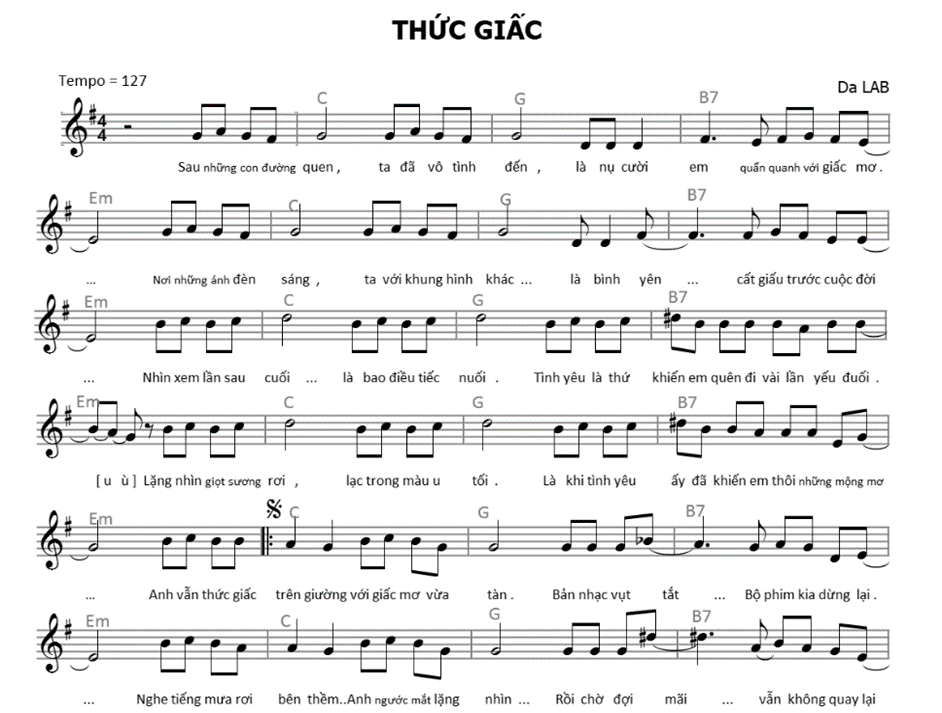 Thức giấc (lời bài hát, lyric chính xác nhất)