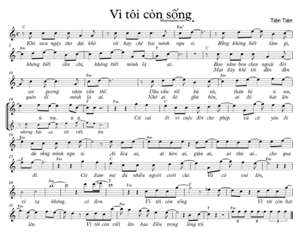 Vì tôi còn sống (lời bài hát, lyric chính xác nhất)