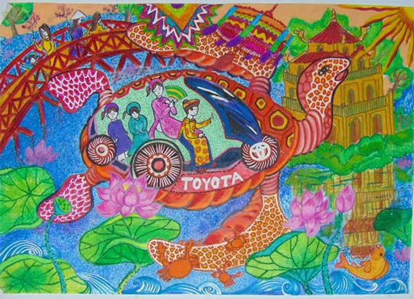 Tranh bài dự thi vẽ tranh chiếc ô tô mơ ước 2017 đẹp nhất